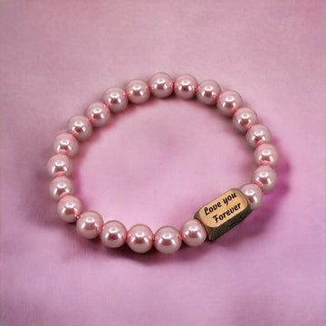 Rosa Muschel 🐚 Perlen Damenarmband | 8mm Perlen