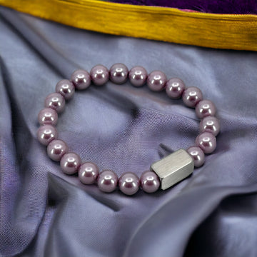 Lila Muschel 🐚 Perlen Damenarmband | 8mm Perlen