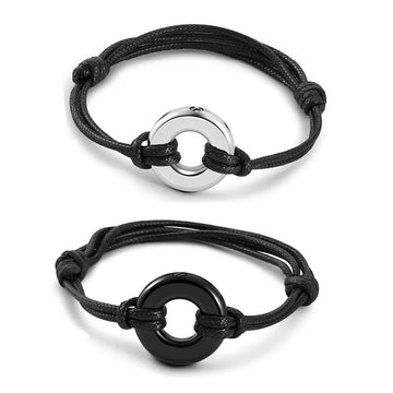 Urn Bracelet - Adjustable leather + Stainless Steel Ash Chamber with Engraving