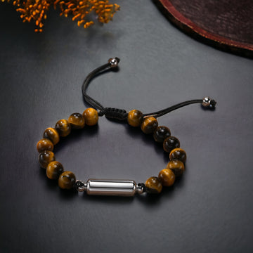 Verstellbares Achsenarmband mit Achsenraum | 8mm Tigerauge Perlenarmband