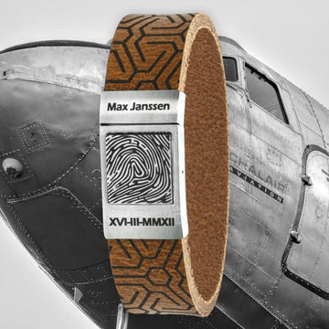 Aviator – Eigenes Fingerabdruck-Lederarmband