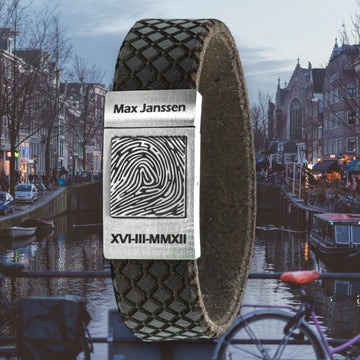 Upload your Fingerprint on 7 types of leather bracelet - Amsterdam edition