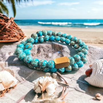 African Jasper turquoise - Beaded Bracelet