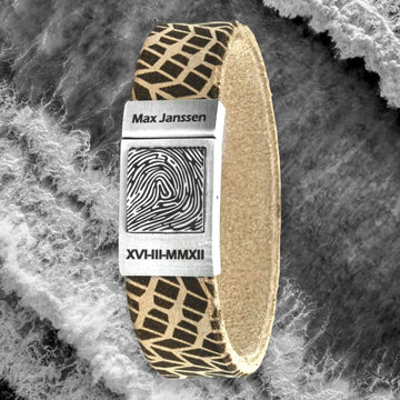 Fingerprint bracelet - Waterflow Edition - 7 types of leather