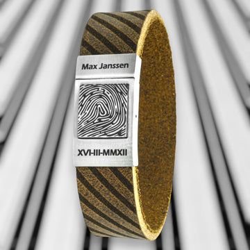 Fingerprint bracelet Italian leather - Striped Edition