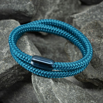 Zen bracelet blue - Aqua paracord (engravable)
