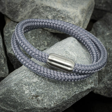 Zen-Armband mit Gravur – Graues Seil