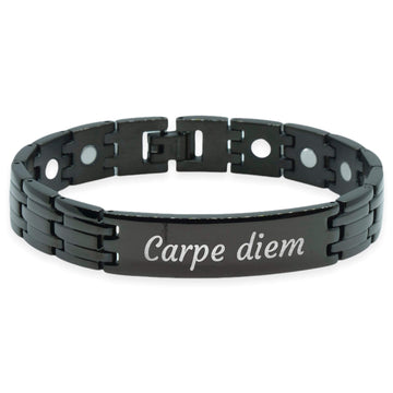Magnetarmband - Lillestrøm schwarz + eigene Gravur