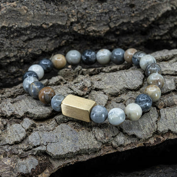 Saturn - Picasso-Jaspis-Perlenarmband