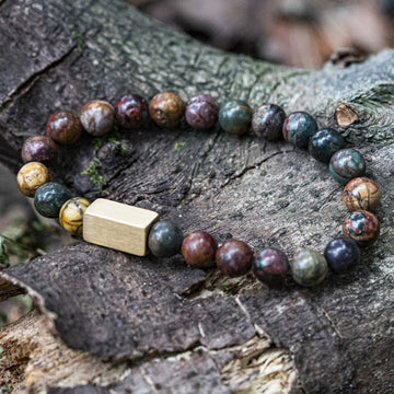 Sehr farbenfrohes Picasso-Jaspis-Perlenarmband
