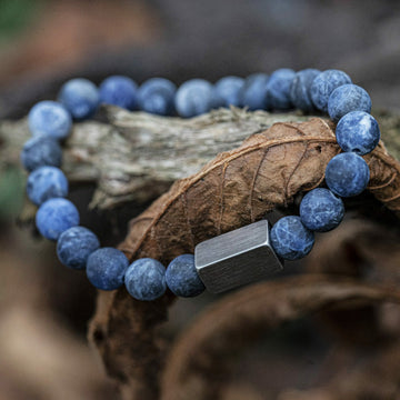 Frozen Matte Sodalite - Beaded Bracelet