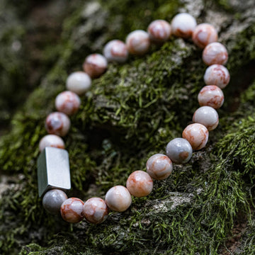 Rosa Jaspis-Netzstein – 8 mm Perlenarmband