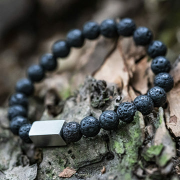 Lava Stones - Beaded Bracelet with engraving