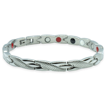 Magnetarmband – Schlangengraues Metall