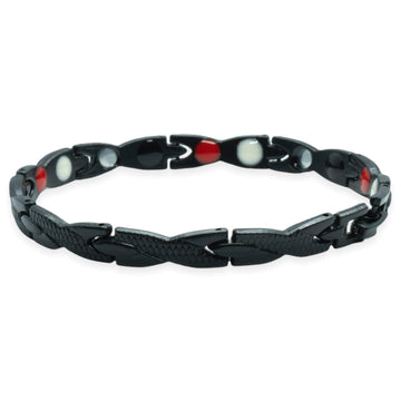 Magnetarmband - Schlangengrau Schwarz