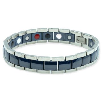 Anti-Migräne-Magnetarmband – Meeresblaue Keramik