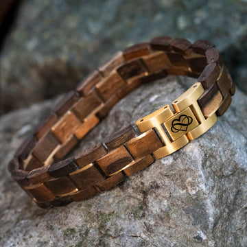 TIMBERWOOD Gold (Walnut / Gold) - Own initials wooden bracelet