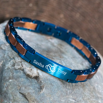 Blaues Gravurarmband (TIMBERWOOD)