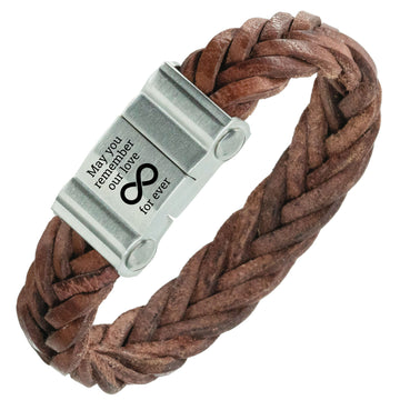 Gravierbares geflochtenes Lederarmband