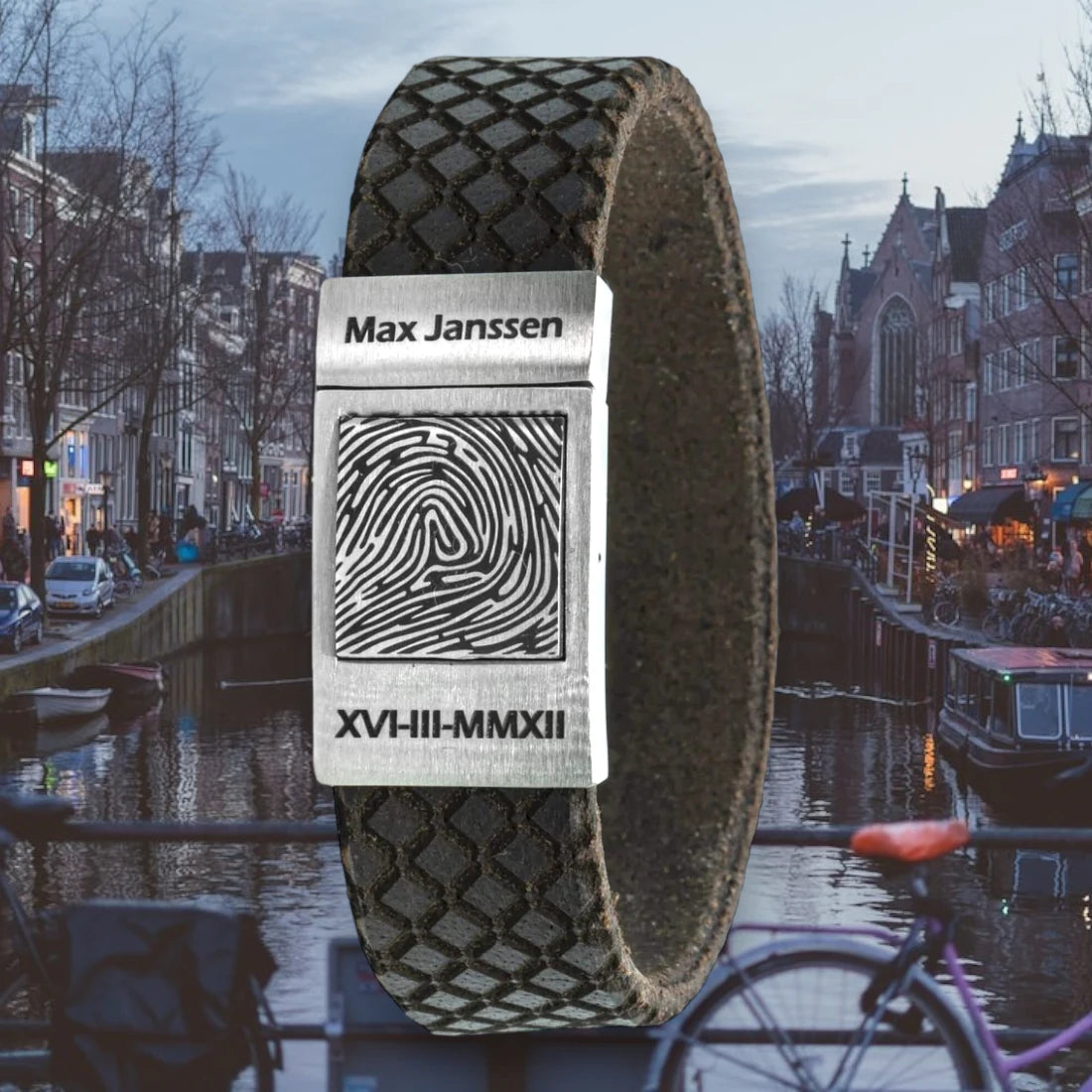 Upload your Fingerprint on 7 types of leather bracelet - Amsterdam edition