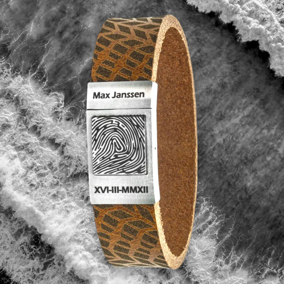 Vingerafdruk armband - Waterflow Edition - 7 leersoorten