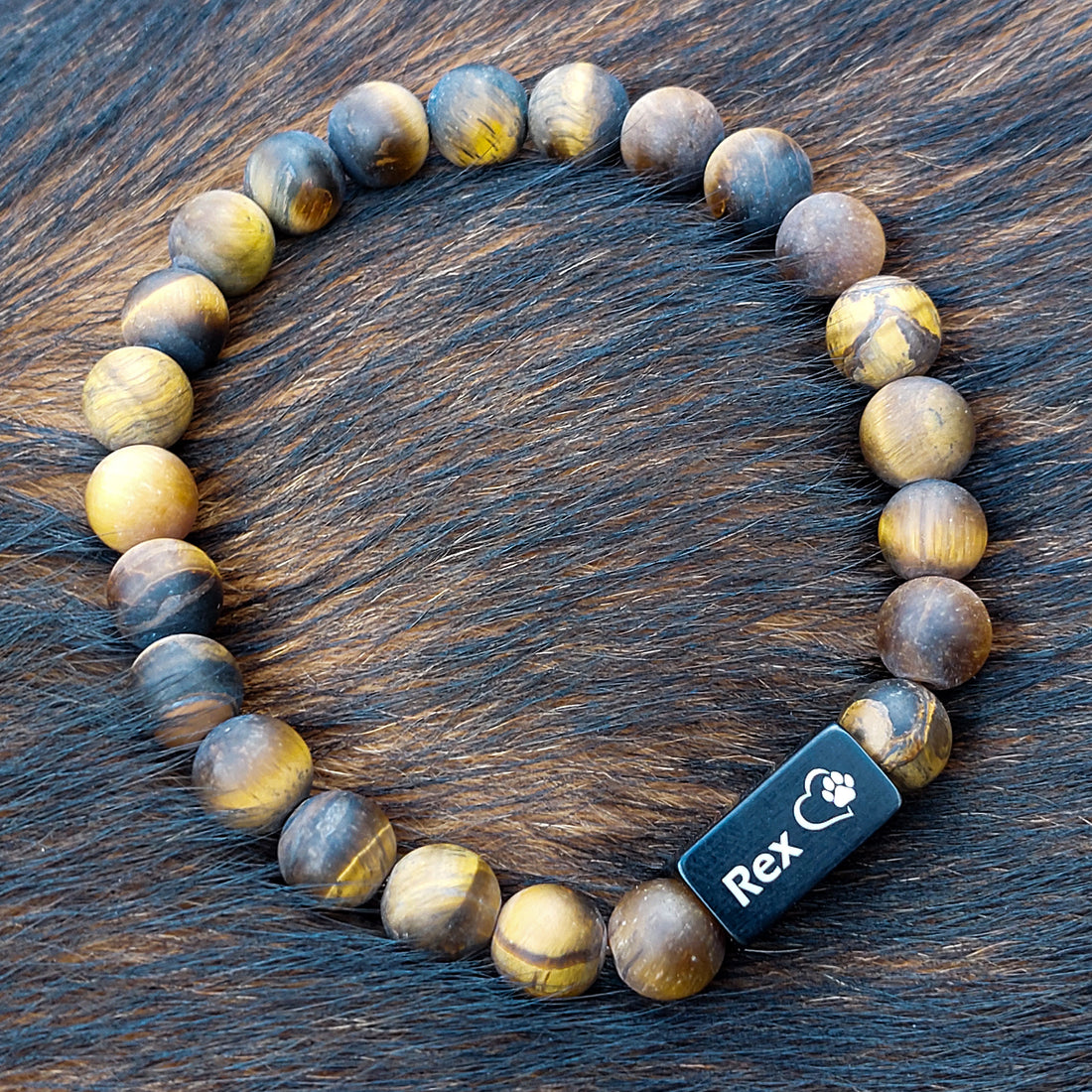 NEW: Frozen Tiger Eye Beads bracelet with names