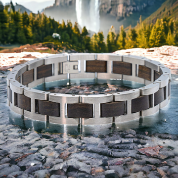 Dolomiten (Ebenholz &amp; Edelstahl) – Holzarmband