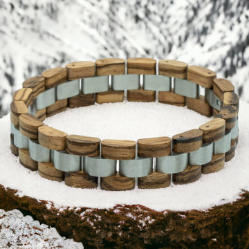 Monte Rosa (Zebrano + Edelstahl) – Holzarmband