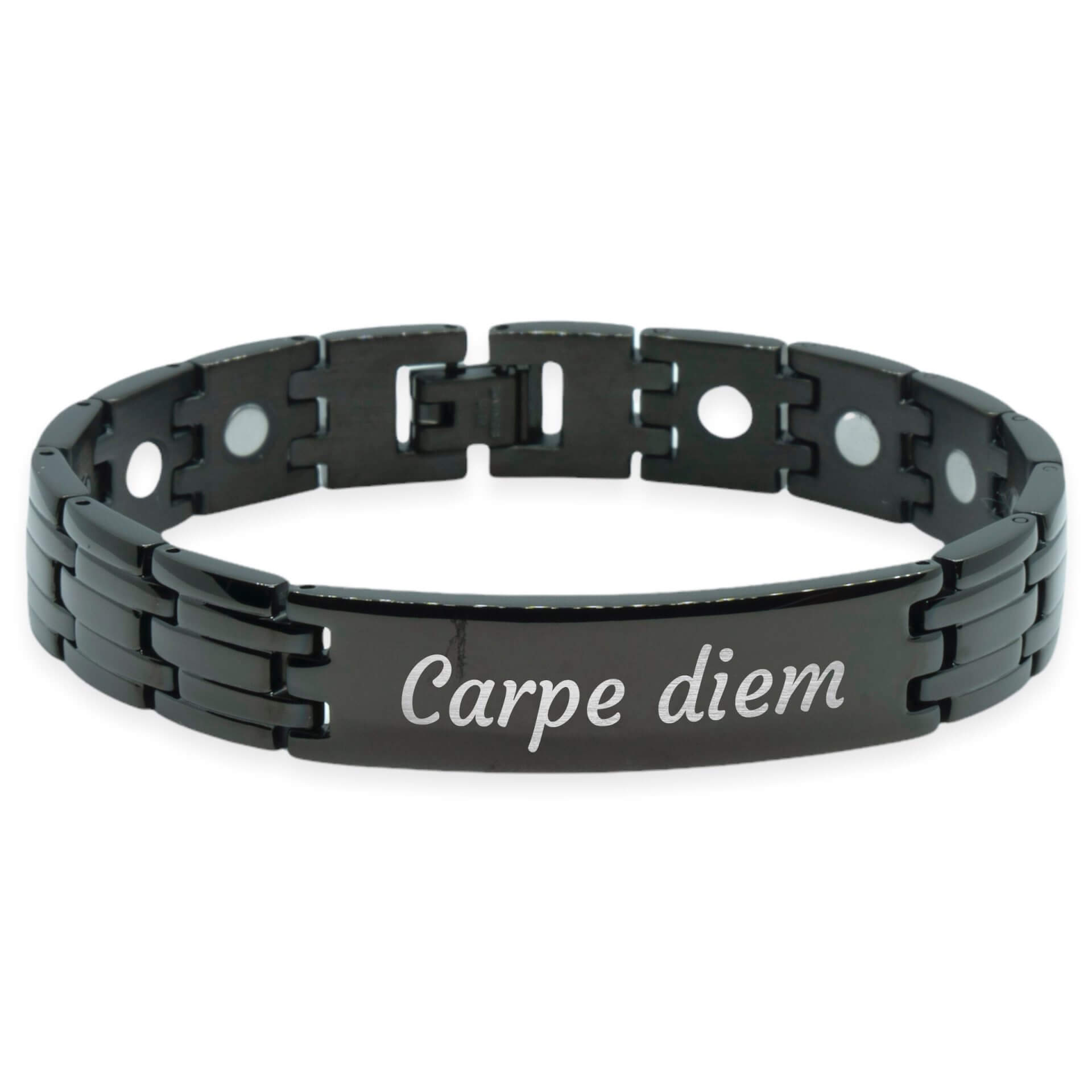 Magnetarmband - Lillestrøm schwarz + eigene Gravur