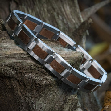 Klassisches TimberWood (Walnuss + Edelstahl) – Holzarmband