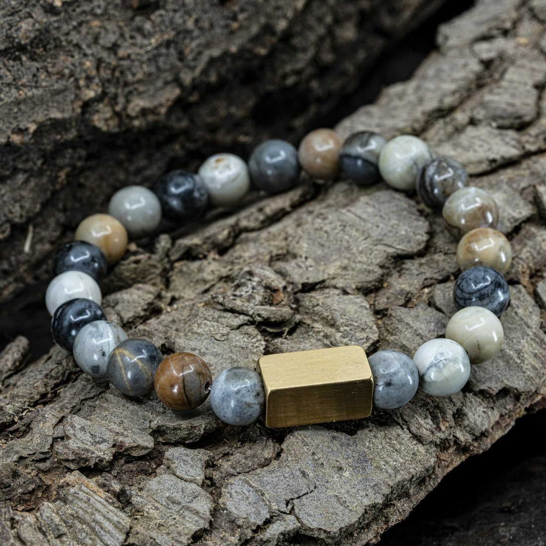 Saturn - Picasso-Jaspis-Perlenarmband