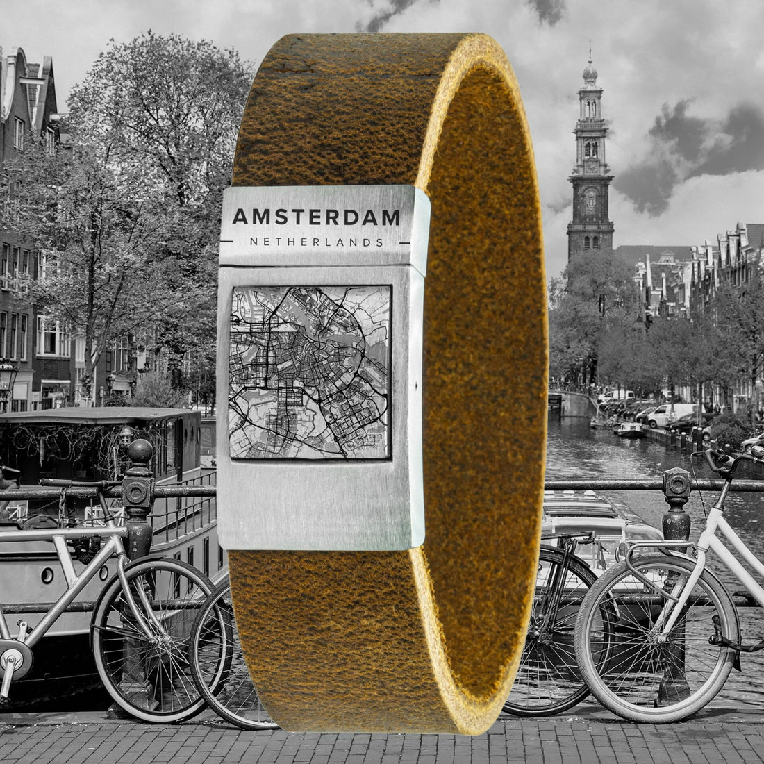 Card bracelet <b>Vintage</b> leather with its own village