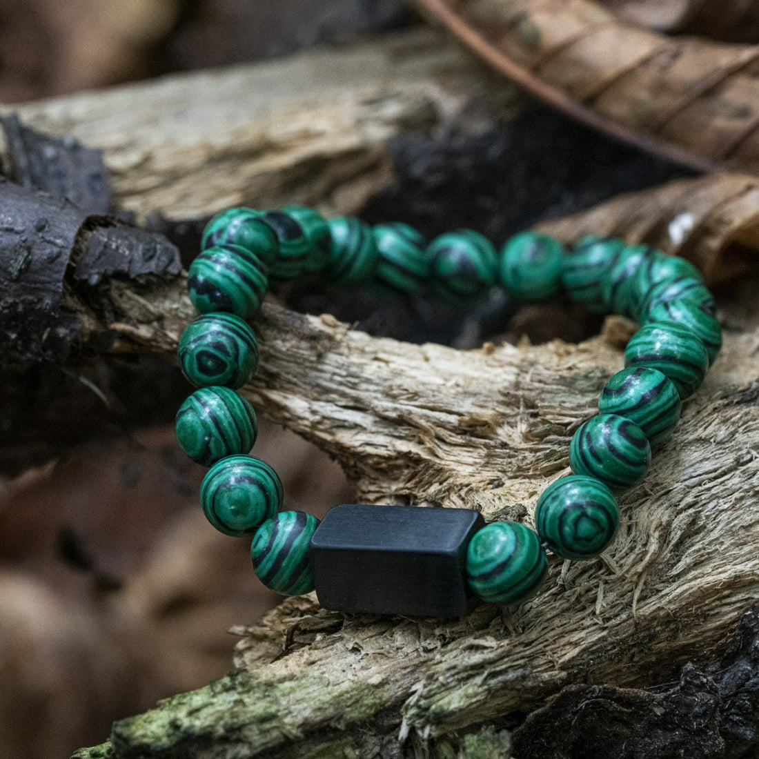 Malachitkristalle „Stein des Wandels“ – Perlenarmband