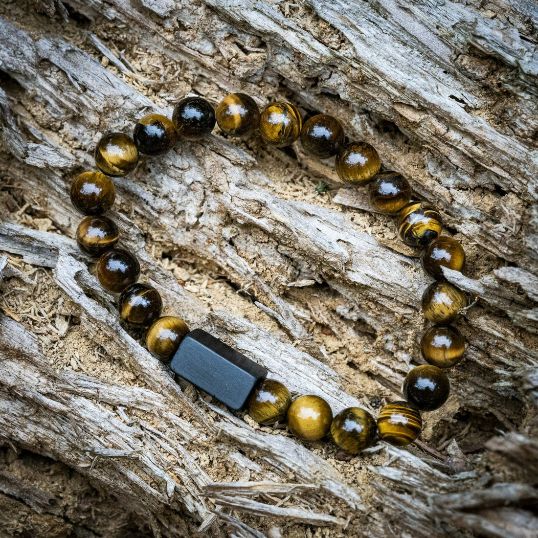 Namensgravur Tigeraugen / Tigerauge – 8 mm Perlenarmband