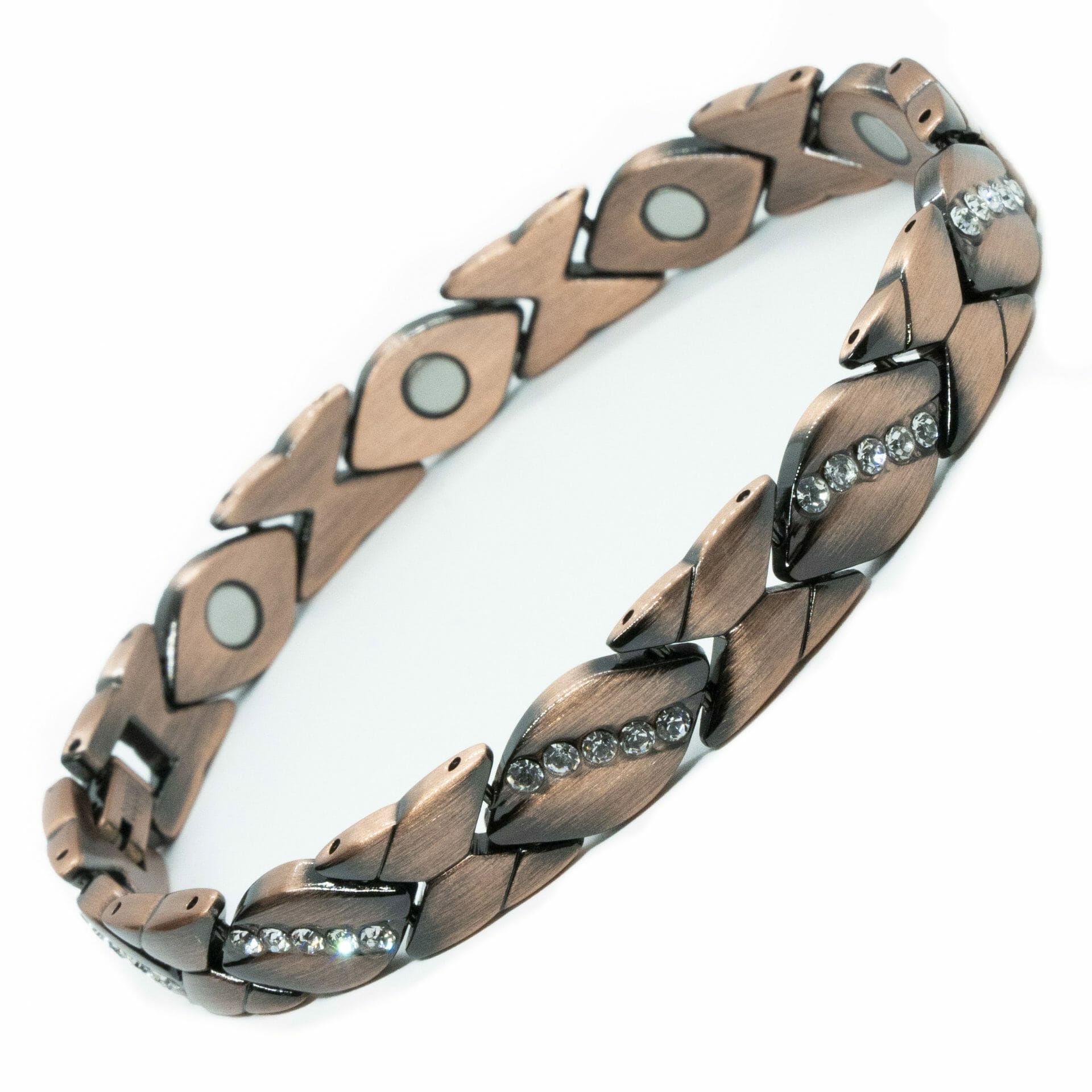 Damen-Magnetarmband – 99,8 % Kupfer mit Strass