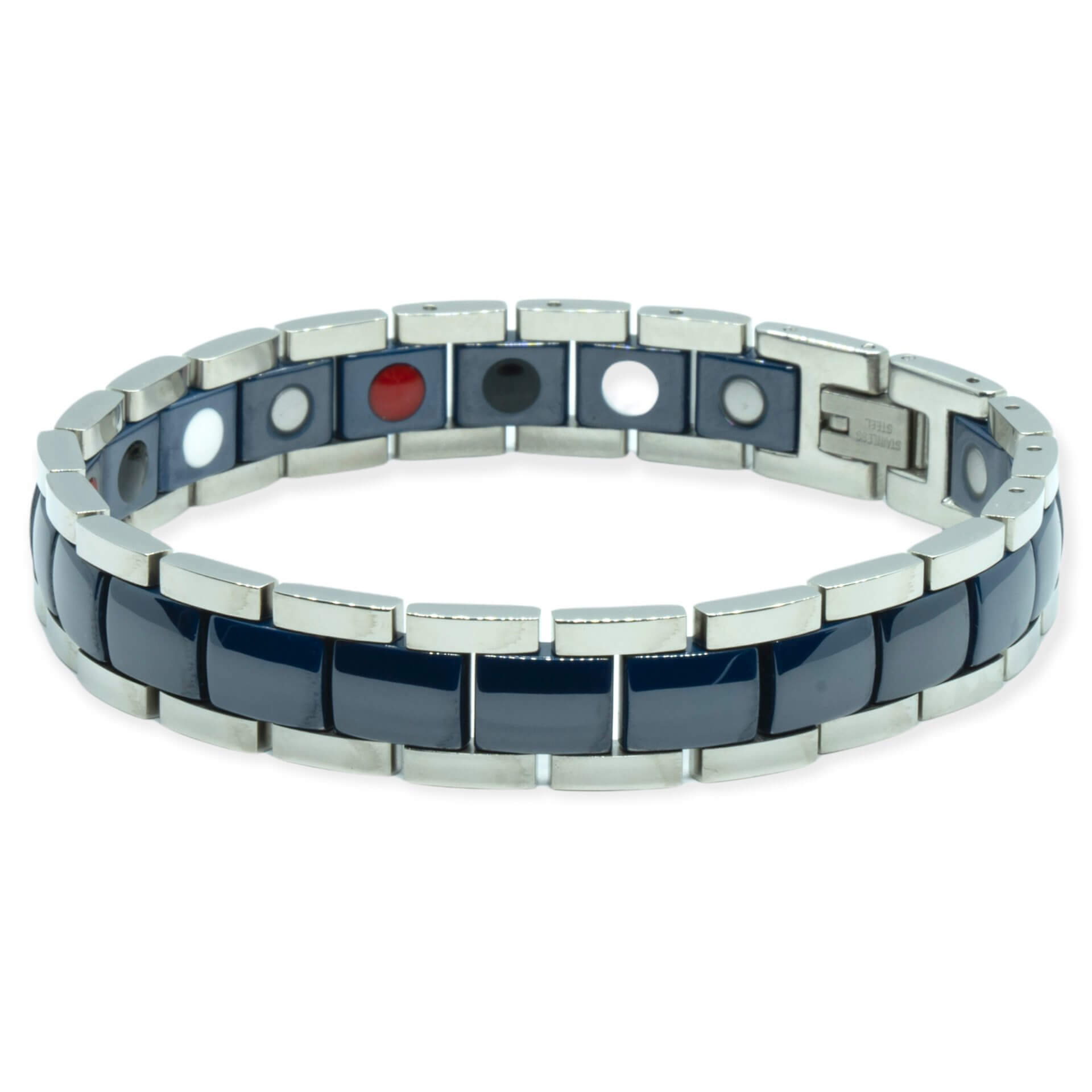 Anti-Migräne-Magnetarmband – Meeresblaue Keramik