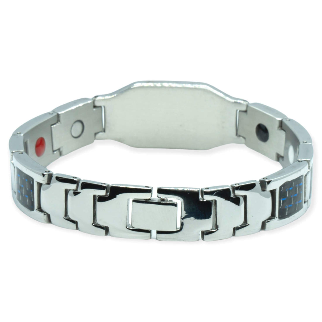 Magnetarmband - Blue Carbon + eigener Text / Symbol
