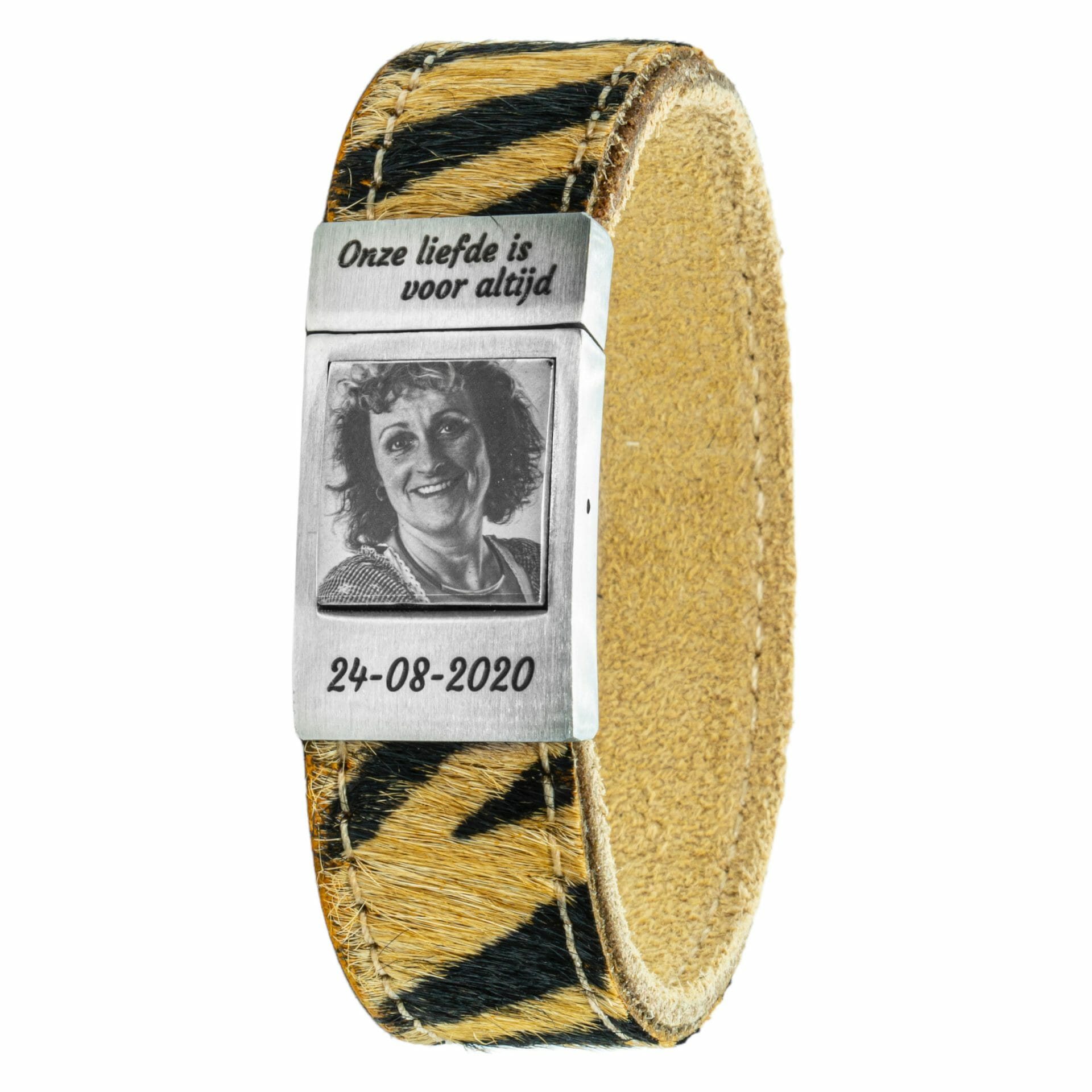 <b>Tiger King</b> Fotoarmband aus Tigerleder mit eigenem Foto