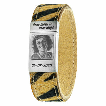 <b>Tiger King</b> Fotoarmband aus Tigerleder mit eigenem Foto