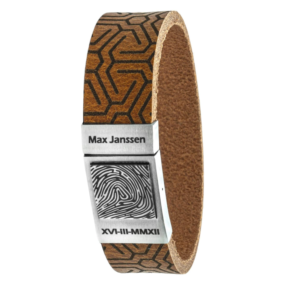 Aviator - Eigen vingerafdruk leren armband