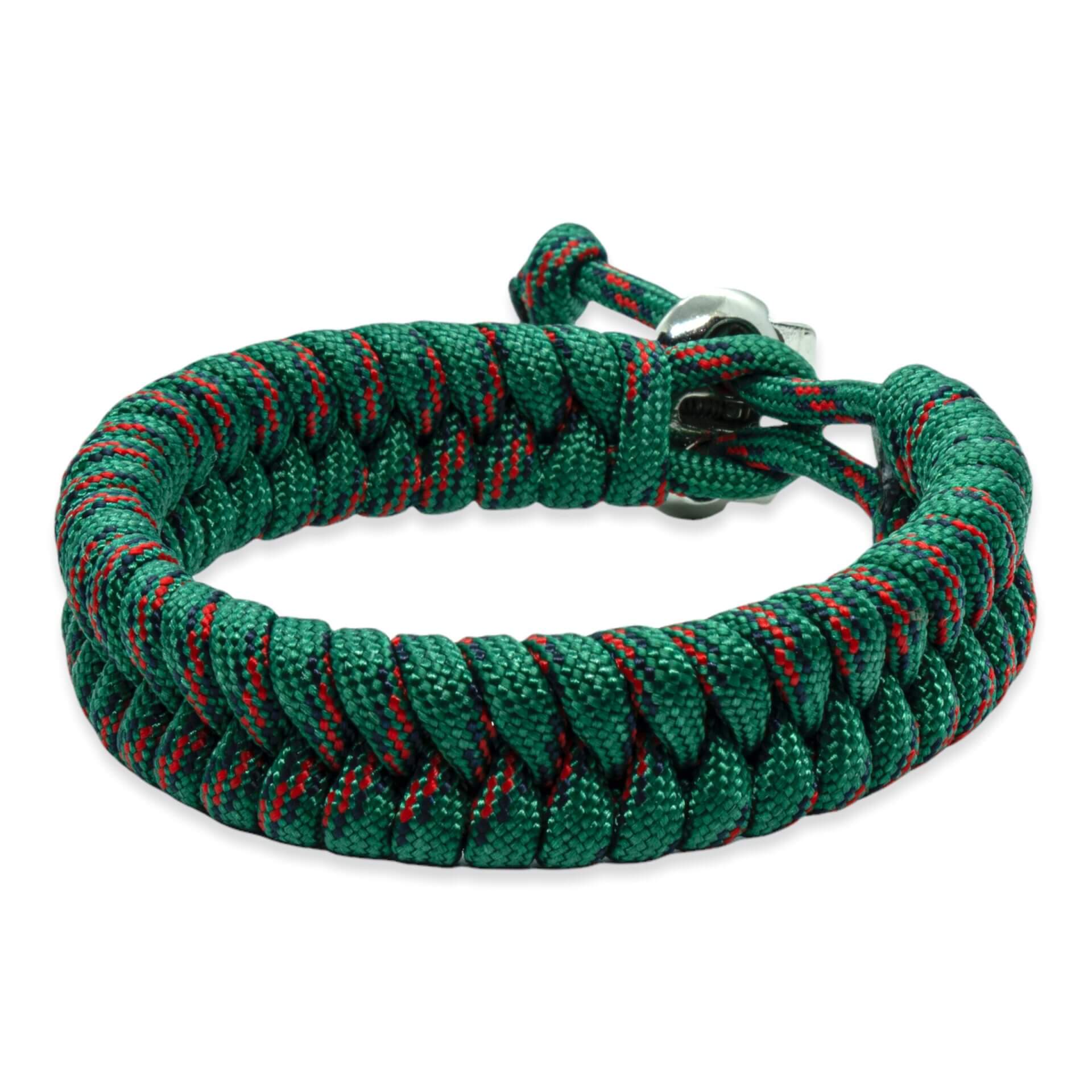 Swedish tail bracelet - Green black red rope colors
