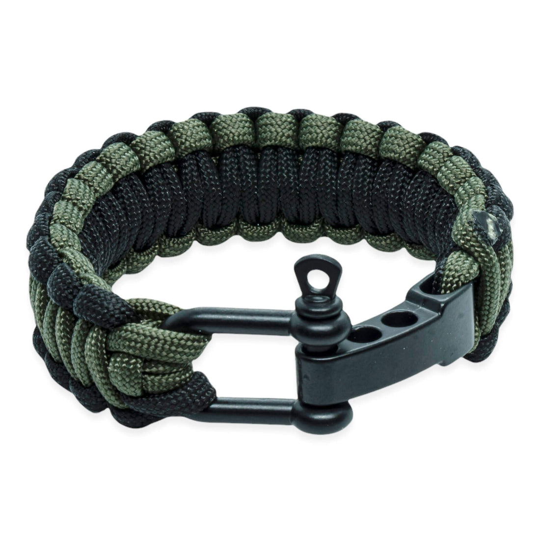 Survival bracelet - Green black (adjustable)