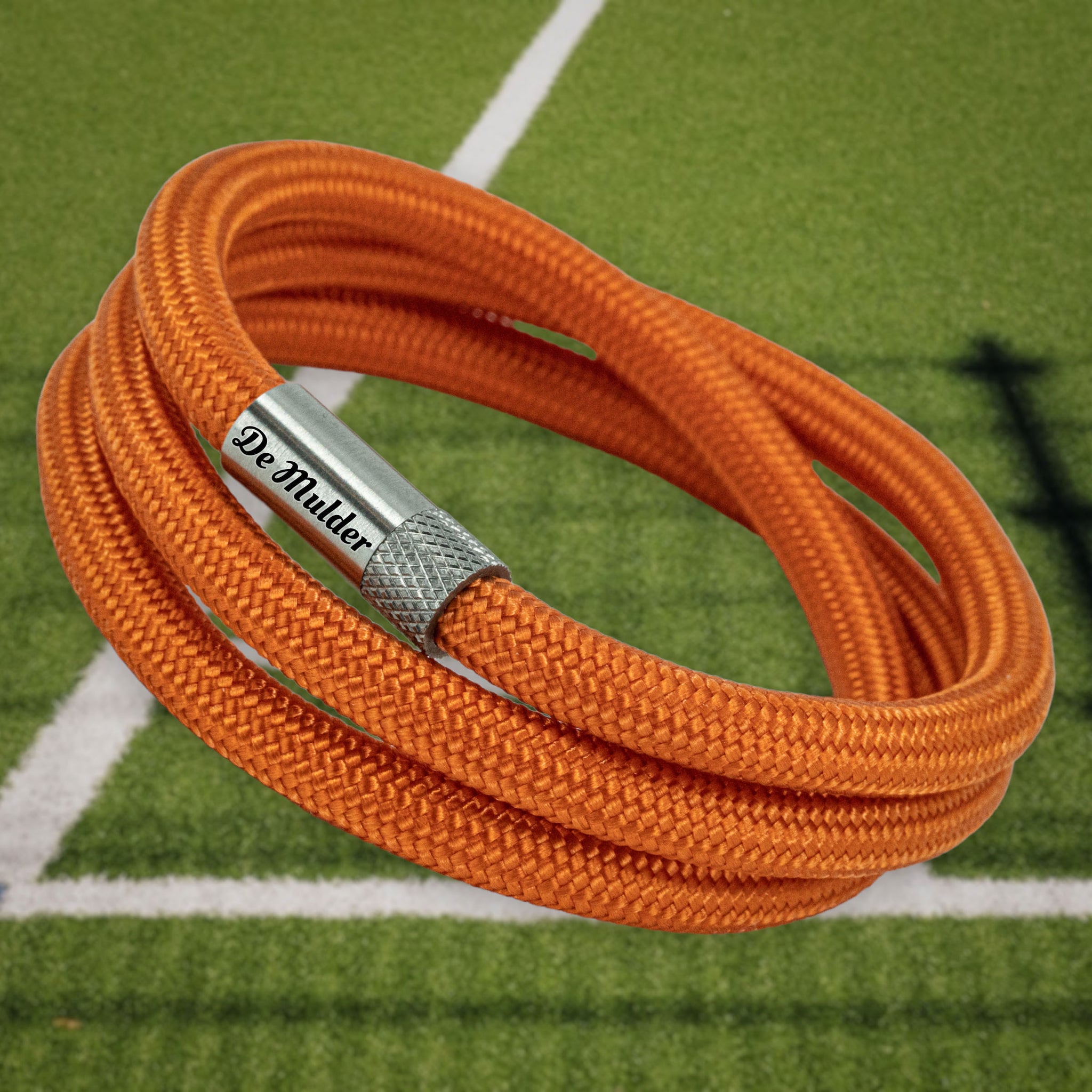 Ihr Vereins- oder Spielername auf orangefarbenem Armband – Luxus-Paracord