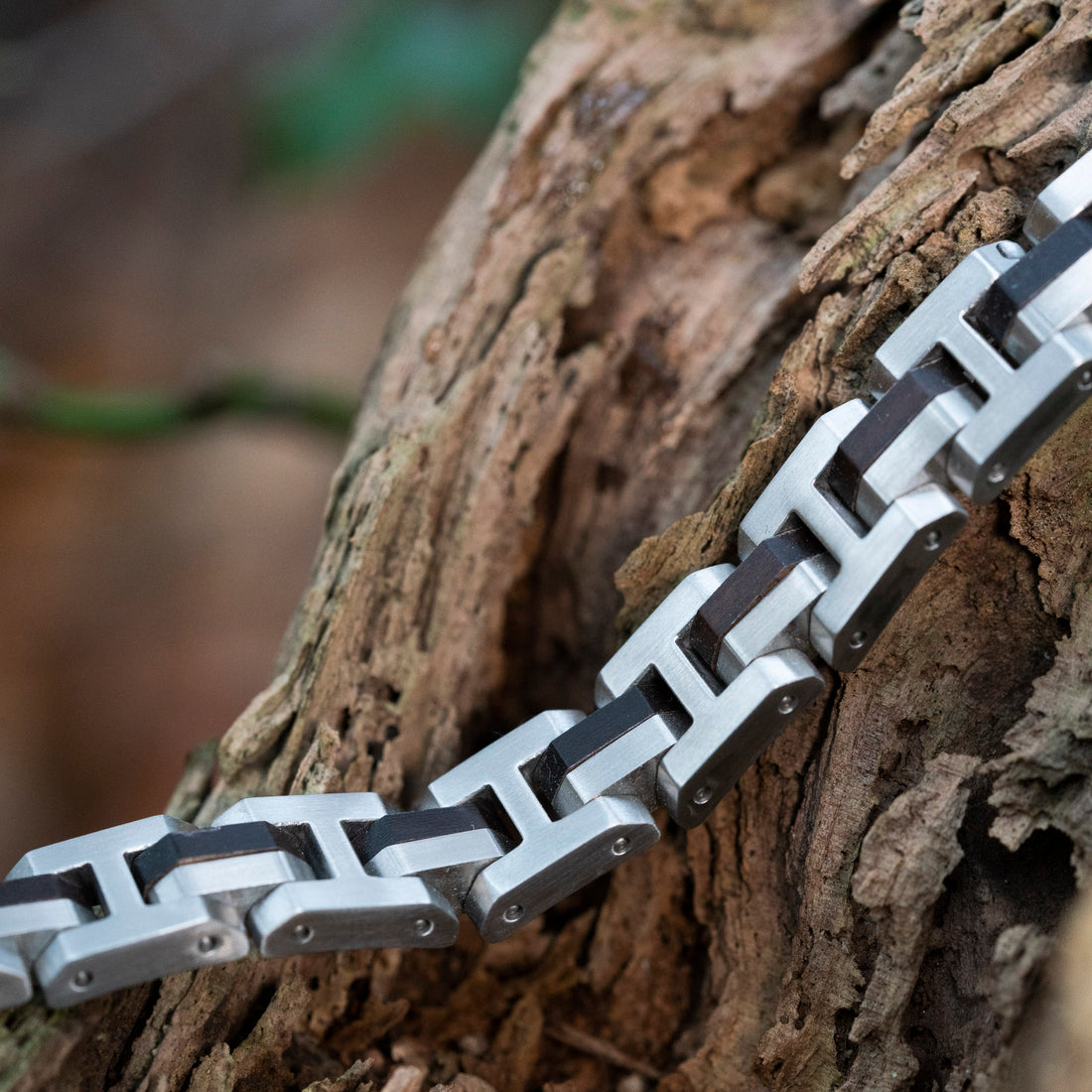 TIMBERWOOD Stahl (schwarzes Ebenholz) – Holzarmband
