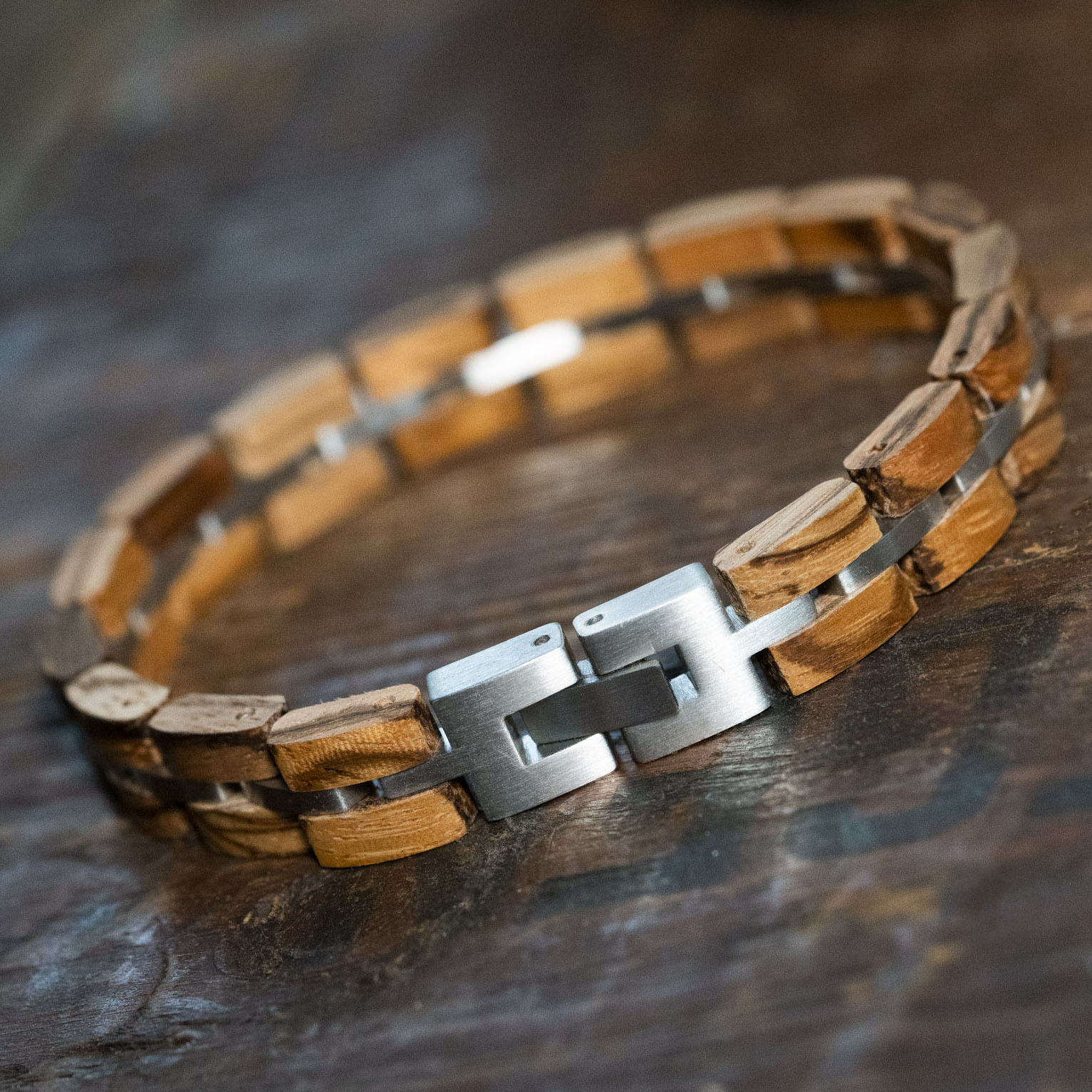 Metall Zebra (TIMBERWOOD) - Holzarmband