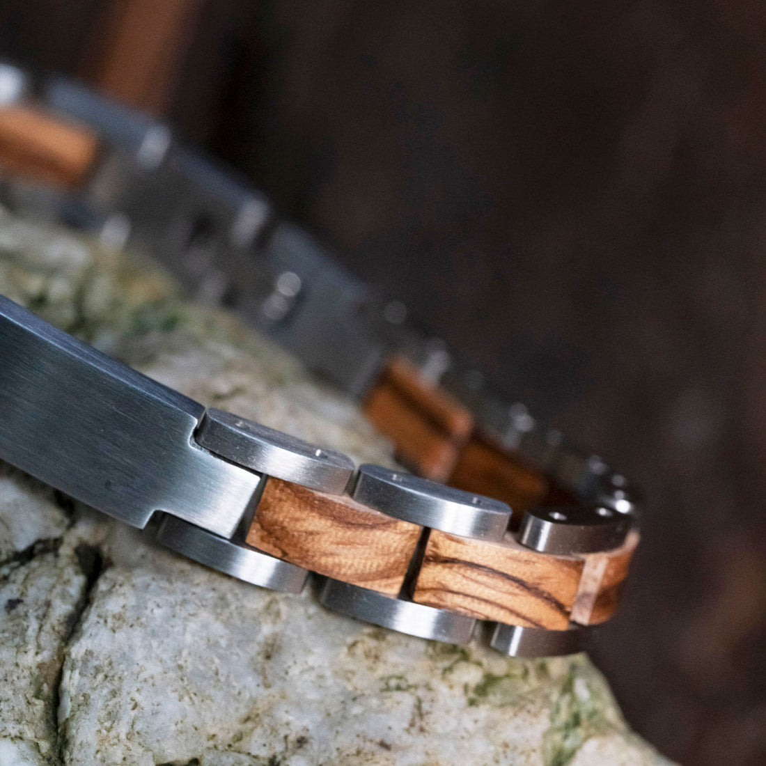 Gravierbares Holzarmband (TIMBERWOOD) Zebrano