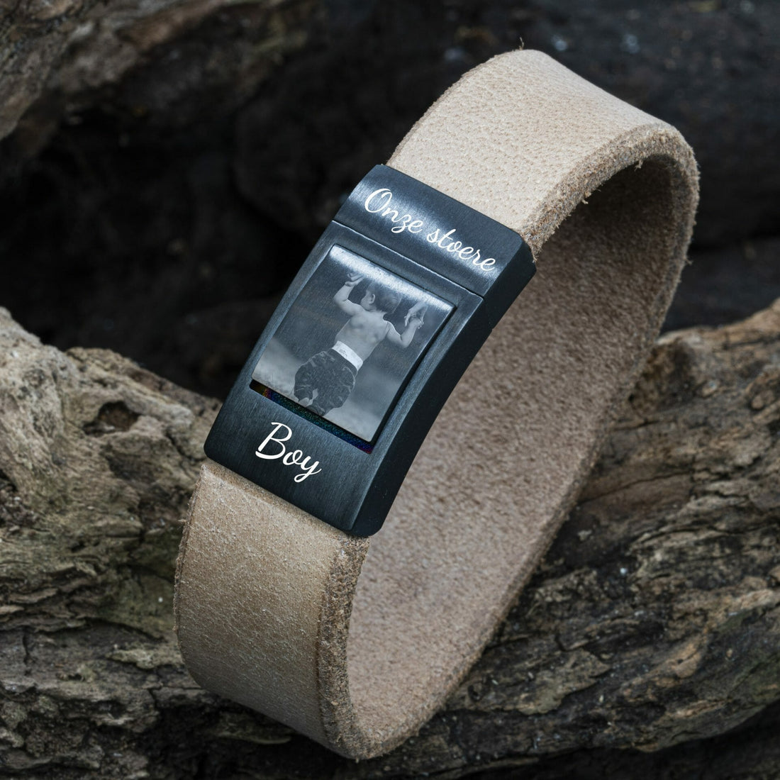 Eigenes Foto auf Armband - Leichtes Lederarmband mit Fotogravur