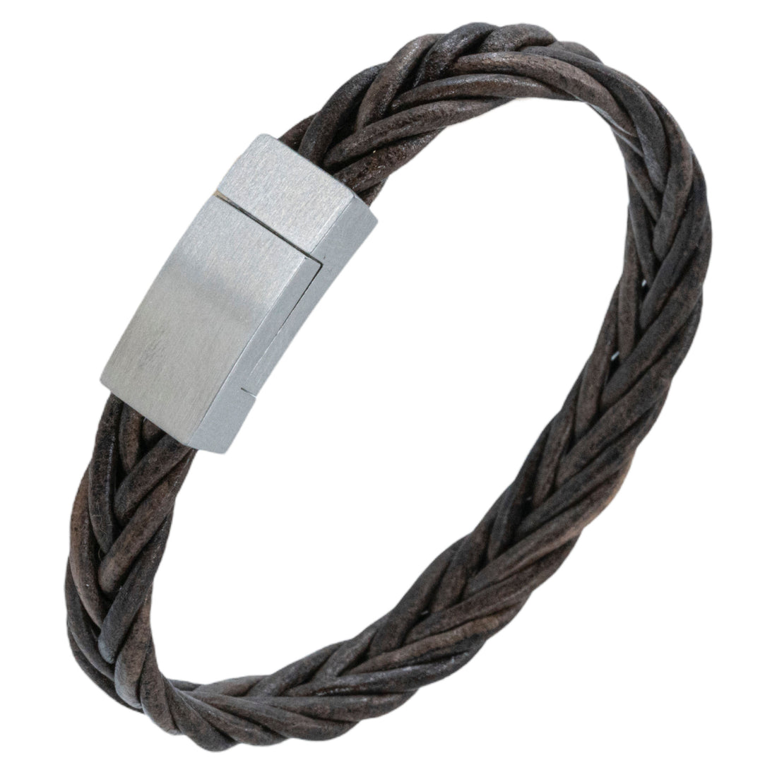 Kleines Lederarmband mit eingraviertem Namen – geflochtenes Leder