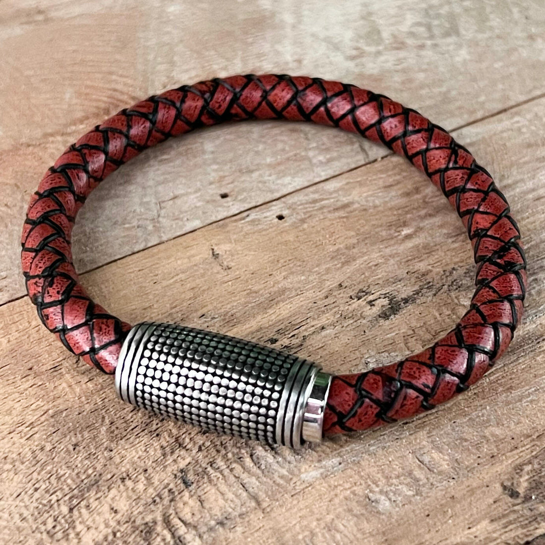 Wikinger-Armband aus gewebtem Leder – Ragnarok