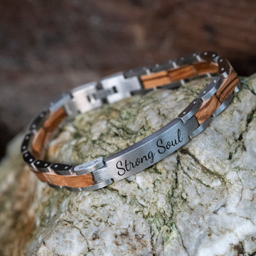Gravierbares Holzarmband (TIMBERWOOD) Zebrano